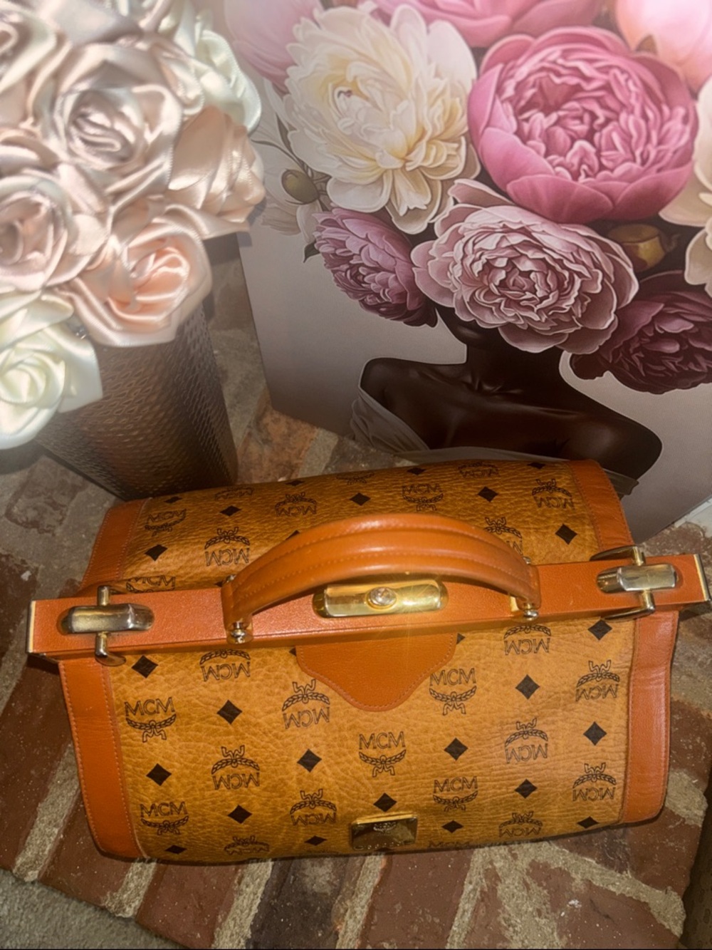 Vintage MCM Cognac Visetos top-handle satchel bag - Picture 5 of 13